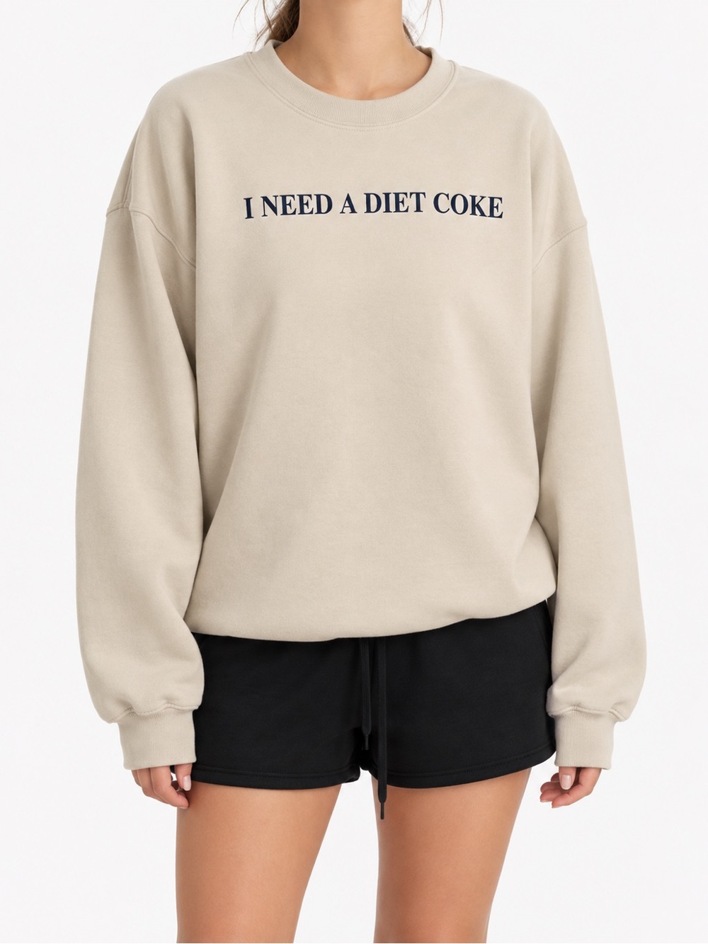 I Need A Diet Coke Crewneck Sweatshirt - Beige